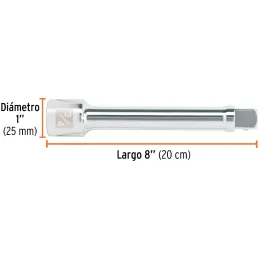 Extensiones, encastre 3/4" Diametro 25.4 mm Largo 8", en acero al cromo vanadio, E-5661 13904 Truper Truper-Extensiones, encastr