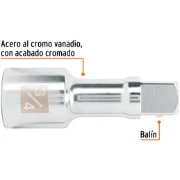 Extensiones, encastre 3/4" Diametro 25.4 mm Largo 4", en acero al cromo vanadio, E-5660 13902 Truper Truper-Extensiones, encastr
