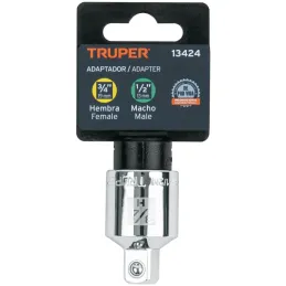 Adaptador Encastre 3/4" Hembra x1/2" Macho CrVanadio Truper 13424 Truper-Adaptador Encastre 3/4" Hembra x1/2" Macho CrVanadio Tr