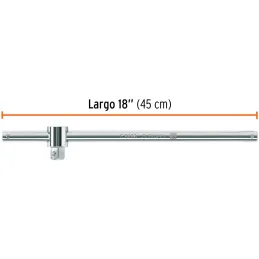 Palanca corrediza, Encastre 3/4" Largo 18", en acero al cromo vanadio, C-5685 13912 Truper Truper-Palanca corrediza, Encastre 3/