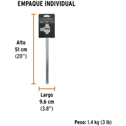 Palanca corrediza, Encastre 3/4" Largo 18", en acero al cromo vanadio, C-5685 13912 Truper Truper-Palanca corrediza, Encastre 3/