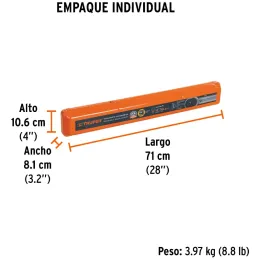 Torquimetro de Golpe, Encastre 3/4" 50-300lb 67-406Nm Largo 660mm, acero al carbono, TORQ-3/4 13547 Truper Truper-Torquimetro de