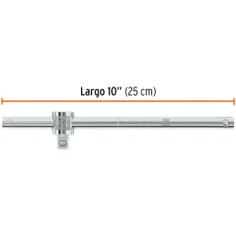 Palanca Corrediza de encastre 1/2" Largo 10", en Acero al cromo vanadio, C-5285 13432 Truper Truper-Palanca Corrediza de encastr