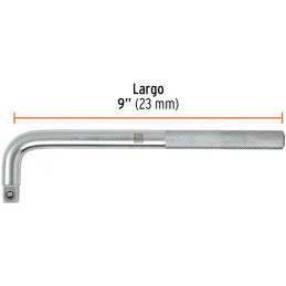 Palanca en L, Encastre de 1/2" Largo 9", acero al cromo vanadio, L-5486 13913 Truper Truper-Palanca en L, Encastre de 1/2" Largo