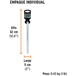 Palanca en L, Encastre de 1/2" Largo 9", acero al cromo vanadio, L-5486 13913 Truper Truper-Palanca en L, Encastre de 1/2" Largo
