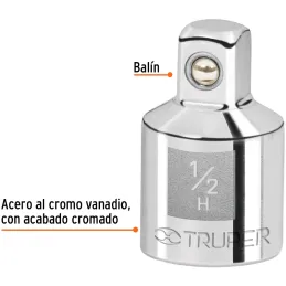 Adaptador Encastre 1/2" Hembra x3/8" Macho CrVanadio Truper 13422 Truper-Adaptador Encastre 1/2" Hembra x3/8" Macho CrVanadio Tr