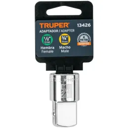 Adaptador Encastre 1/2" Hembra x3/4" Macho CrVanadio Truper 13426 Truper-Adaptador Encastre 1/2" Hembra x3/4" Macho CrVanadio Tr