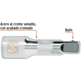 Extension, Encastre 1/2", Diametro 17 mm Largo 2 1/2", acero al cromo vanadio, E-5460 13414 Truper Truper-Extension, Encastre 1/