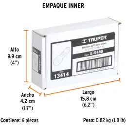 Extension, Encastre 1/2", Diametro 17 mm Largo 2 1/2", acero al cromo vanadio, E-5460 13414 Truper Truper-Extension, Encastre 1/