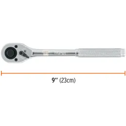 Ratchet de Liberacion Rapida, Cabeza de Pera, Encastre 1/2" Largo 9", acero al cromo vanadio, M-5449 13410 Truper Truper-Ratchet