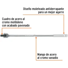Palanca Articulada encastre 1/2" xLargo17" CrVanadio Truper 13412 Truper-Palanca Articulada encastre 1/2" xLargo17" CrVanadio Tr