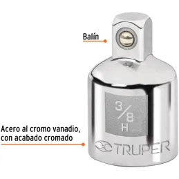 Adaptador Encastre 3/8" Hembra x1/4" Macho CrVanadio Truper 13423 Truper-Adaptador Encastre 3/8" Hembra x1/4" Macho CrVanadio Tr