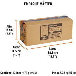 Adaptador Encastre 3/8" Hembra x1/4" Macho CrVanadio Truper 13423 Truper-Adaptador Encastre 3/8" Hembra x1/4" Macho CrVanadio Tr