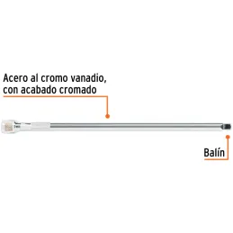 Extension Largo 12" encastre 3/8" Largo 12", en Acero al Cromo vanadio, Diametro 13 mm, E-5262 13667 Truper Truper-Extension Lar