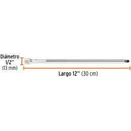 Extension Largo 12" encastre 3/8" Largo 12", en Acero al Cromo vanadio, Diametro 13 mm, E-5262 13667 Truper Truper-Extension Lar
