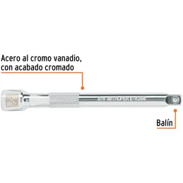 Extension Largo 6" encastre 3/8" Largo 6", en Acero al Cromo vanadio, Diametro 13 mm, E-5266 13916 Truper Truper-Extension Largo