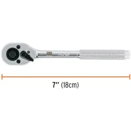 Ratchet Matraca de Liberacion Rapida, Cabeza de Pera, Encastre 3/8" Largo 7", Acero al cromo vanadio, M-5249 13659 Truper Truper