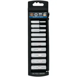 Juego de dados 10 Piezas Tubulares Milimetrico 4 mm a 13 mm, Encastre 1/4", acero al cromo vanadio, JD-1/410LM 14168 Truper Trup