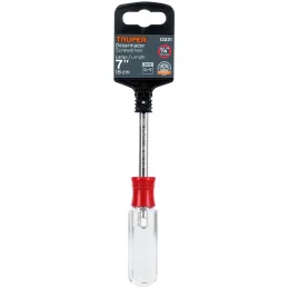 Desarmador 7" para dados de Cuadro 1/4 Truper 13221 Truper-Desarmador 7" para dados de Cuadro 1/4 Truper 13221 Barra de acero al
