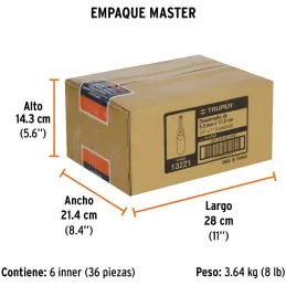 Desarmador 7" para dados de Cuadro 1/4 Truper 13221 Truper-Desarmador 7" para dados de Cuadro 1/4 Truper 13221 Barra de acero al
