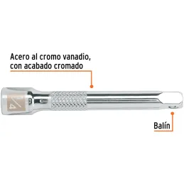 Extension, Encastre 1/4" Largo 3", en Acero al Cromo vanadio, Diametro 9 mm, E-4760 13218 Truper Truper-Extension, Encastre 1/4"