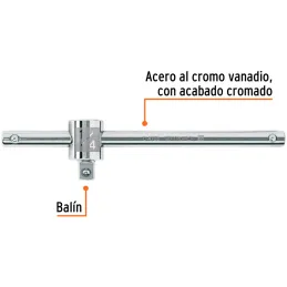 Palanca Corrediza de encastre 1/4" Largo 4-1/2", en Acero al cromo vanadio, C-4785 13217 Truper Truper-Palanca Corrediza de enca