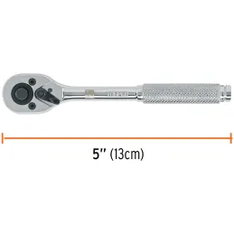 Ratchet Matraca de Liberacion Rapida, Cabeza de Pera, Encastre 1/4" Largo 5 1/8", Acero al cromo vanadio, M-4749-N 13214 Truper 