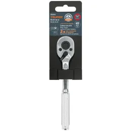 Ratchet Matraca de Liberacion Rapida, Cabeza de Pera, Encastre 1/4" Largo 5 1/8", Acero al cromo vanadio, M-4749-N 13214 Truper 