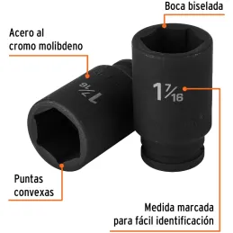 Dados 1-7/16" E3/4 Impacto Tubulares Hexagonales CrMolibdeno, Truper 12441 Truper-Dados 1-7/16" E3/4 Impacto Tubulares Hexagonal