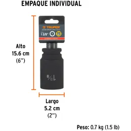Dados 1-3/8" E3/4 Impacto Tubulares Hexagonales CrMolibdeno, Truper 12440 Truper-Dados 1-3/8" E3/4 Impacto Tubulares Hexagonales