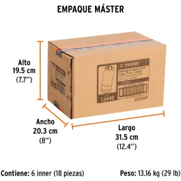 Dados 1-3/8" E3/4 Impacto Tubulares Hexagonales CrMolibdeno, Truper 12440 Truper-Dados 1-3/8" E3/4 Impacto Tubulares Hexagonales