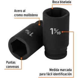 Dados 1-5/16" E3/4 Impacto Tubulares Hexagonales CrMolibdeno, Truper 12439 Truper-Dados 1-5/16" E3/4 Impacto Tubulares Hexagonal