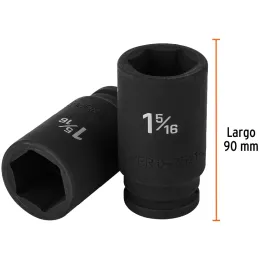 Dados 1-5/16" E3/4 Impacto Tubulares Hexagonales CrMolibdeno, Truper 12439 Truper-Dados 1-5/16" E3/4 Impacto Tubulares Hexagonal