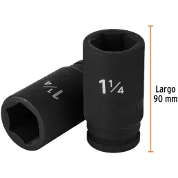 Dados 1-1/4" E3/4 Impacto Tubulares Hexagonales CrMolibdeno, Truper 12438 Truper-Dados 1-1/4" E3/4 Impacto Tubulares Hexagonales