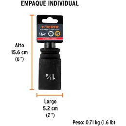 Dados 1-1/4" E3/4 Impacto Tubulares Hexagonales CrMolibdeno, Truper 12438 Truper-Dados 1-1/4" E3/4 Impacto Tubulares Hexagonales