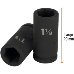 Dados 1-1/8" E3/4 Impacto Tubulares Hexagonales CrMolibdeno, Truper 12436 Truper-Dados 1-1/8" E3/4 Impacto Tubulares Hexagonales