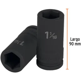 Dados 1-1/16" E3/4 Impacto Tubulares Hexagonales CrMolibdeno, Truper 12435 Truper-Dados 1-1/16" E3/4 Impacto Tubulares Hexagonal
