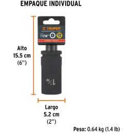 Dados 1-1/16" E3/4 Impacto Tubulares Hexagonales CrMolibdeno, Truper 12435 Truper-Dados 1-1/16" E3/4 Impacto Tubulares Hexagonal
