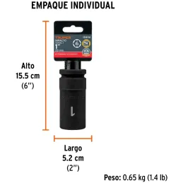 Dados 1" E3/4 Impacto Tubulares Hexagonales CrMolibdeno, Truper 12434 Truper-Dados 1" E3/4 Impacto Tubulares Hexagonales CrMolib