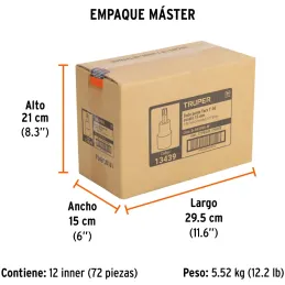 Dados Punta Torx T-50 E1/2 CrVanadio Truper 13439 Truper-Dados Punta Torx T-50 E1/2 CrVanadio Truper 13439 Fabricado en acero al