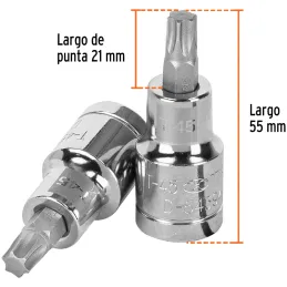 Dados Punta Torx T-45 E1/2 CrVanadio Truper 13438 Truper-Dados Punta Torx T-45 E1/2 CrVanadio Truper 13438 Fabricado en acero al