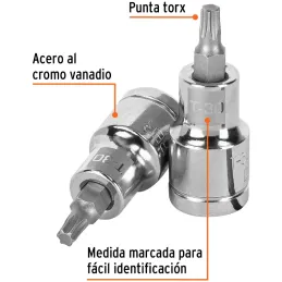 Dados Punta Torx T-30 E1/2 CrVanadio Truper 13436 Truper-Dados Punta Torx T-30 E1/2 CrVanadio Truper 13436 Fabricado en acero al