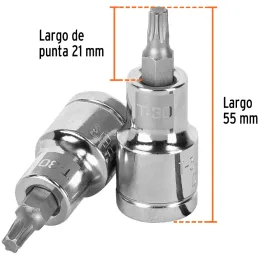 Dados Punta Torx T-30 E1/2 CrVanadio Truper 13436 Truper-Dados Punta Torx T-30 E1/2 CrVanadio Truper 13436 Fabricado en acero al