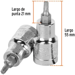 Dados Punta Torx T-25 E1/2 CrVanadio Truper 13435 Truper-Dados Punta Torx T-25 E1/2 CrVanadio Truper 13435 Fabricado en acero al