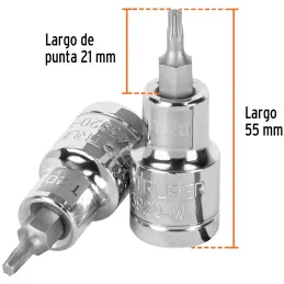 Dados Punta Torx T-20 E1/2 CrVanadio Truper 13434 Truper-Dados Punta Torx T-20 E1/2 CrVanadio Truper 13434 Fabricado en acero al