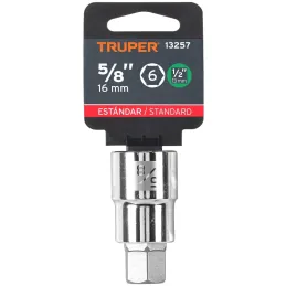 Dados de Punta Hexagonal 5/8" E1/2, Truper 13257 Truper-Dados de Punta Hexagonal 5/8" E1/2, Truper 13257 Fabricado en acero al c