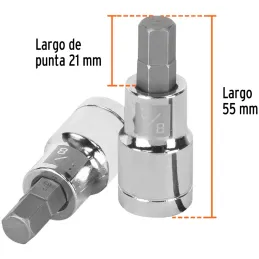 Dados de Punta Hexagonal 3/8" E1/2, Truper 13253 Truper-Dados de Punta Hexagonal 3/8" E1/2, Truper 13253 Fabricado en acero al c