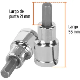 Dados de Punta Hexagonal 5/16" E1/2, Truper 13252 Truper-Dados de Punta Hexagonal 5/16" E1/2, Truper 13252 Fabricado en acero al