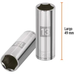 Dados 13mm E1/4 Tubulares Hexagonales CrVanadio, Truper 13207 Truper-Dados 13mm E1/4 Tubulares Hexagonales CrVanadio, Truper 132
