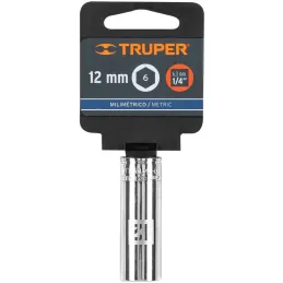 Dados 12mm E1/4 Tubulares Hexagonales CrVanadio, Truper 13206 Truper-Dados 12mm E1/4 Tubulares Hexagonales CrVanadio, Truper 132